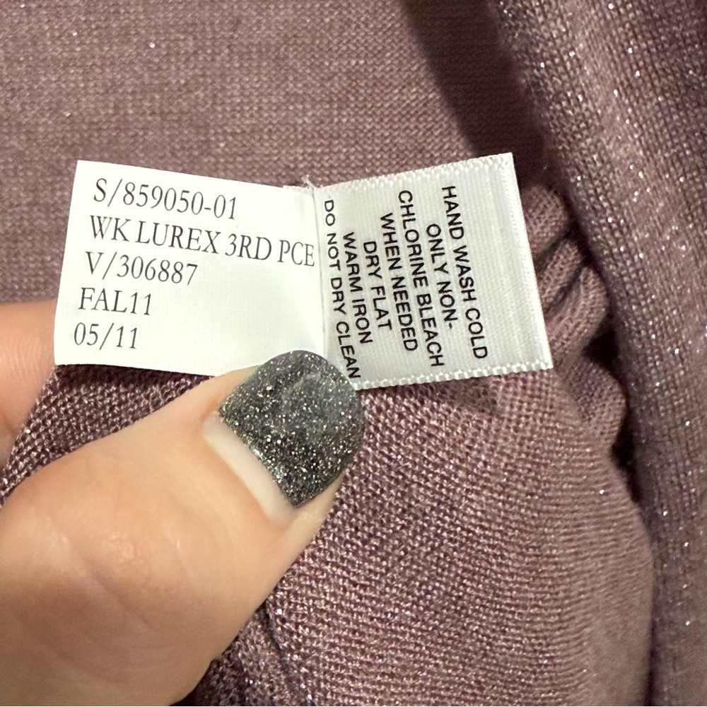 Banana Republic Metallic Ruffle Hem Open Cardigan Small Festive Office Wedding - Picture 8 of 14
